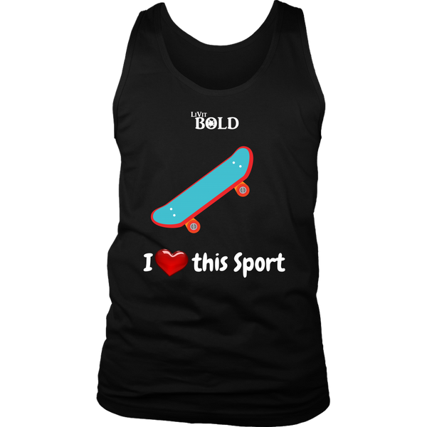 LiVit BOLD District Men's Tank - I Heart this Sport - Skateboarding - LiVit BOLD