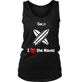 LiVit BOLD District Women's Tank - I Heart the Waves - Surfing - LiVit BOLD