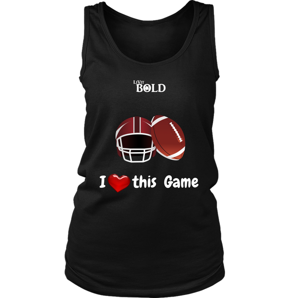 LiVit BOLD District Women's Tank - I Heart this Game - Football - LiVit BOLD