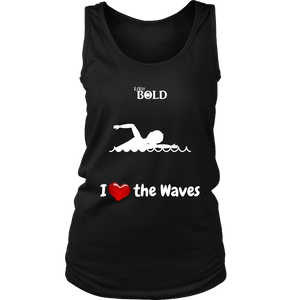LiVit BOLD District Women's Tank - I Heart the Waves - Swimming - LiVit BOLD