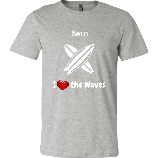 LiVit BOLD Canvas Men's Shirt - I Heart the Waves - Surfing - LiVit BOLD