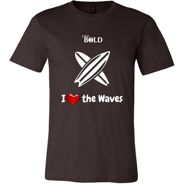 LiVit BOLD Canvas Men's Shirt - I Heart the Waves - Surfing - LiVit BOLD