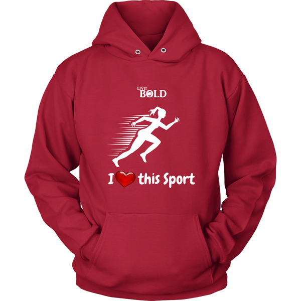 LiVit BOLD Women's Hoodies - I Heart this Sport - Track & Field - LiVit BOLD