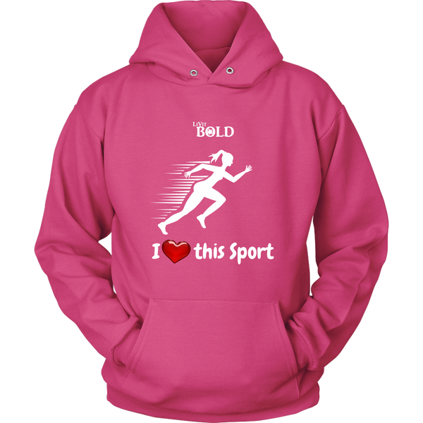 LiVit BOLD Women's Hoodies - I Heart this Sport - Track & Field - LiVit BOLD