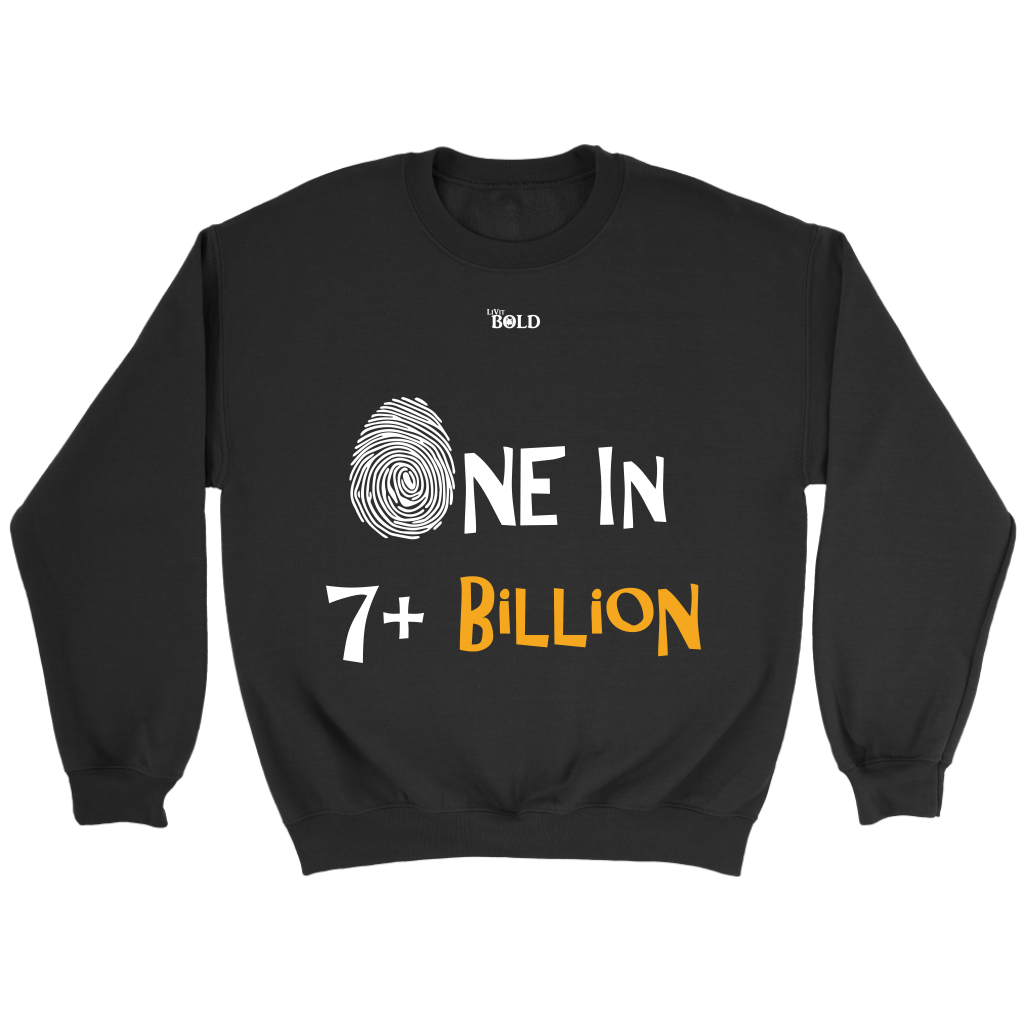 One In 7 Plus Billion - Men's Crewneck Sweatshirt - 7 Colors - LiVit BOLD - LiVit BOLD