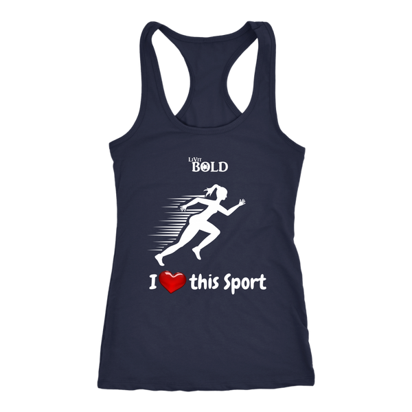 LiVit BOLD Next Level Racerback Tank - I Heart this Sport - Track & Field - LiVit BOLD