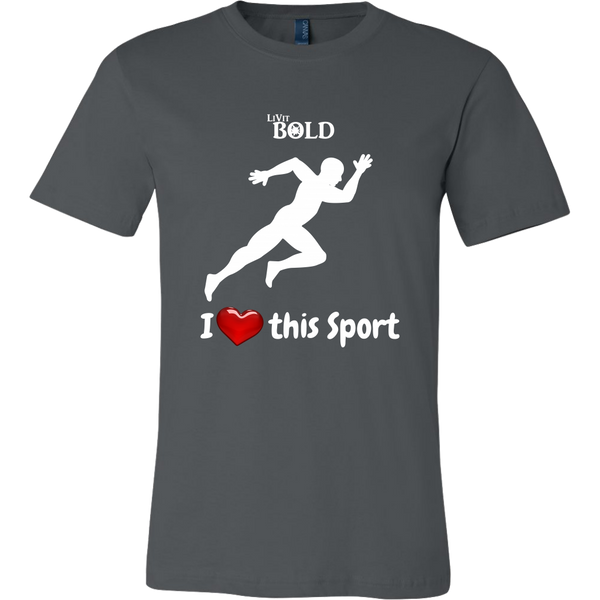 LiVit BOLD Canvas Men's Shirt - I Heart This Sport - Track & Field - LiVit BOLD