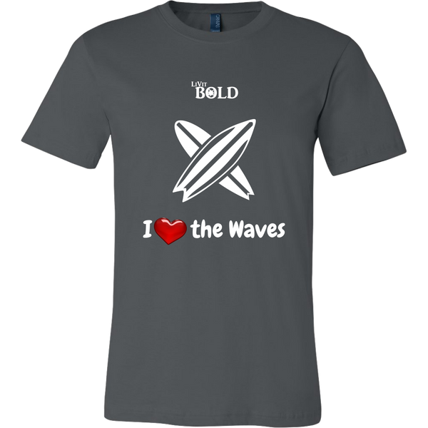 LiVit BOLD Canvas Men's Shirt - I Heart the Waves - Surfing - LiVit BOLD