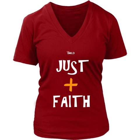Just Add Faith Women's V-Neck Top - 7 Colors - LiVit BOLD - LiVit BOLD