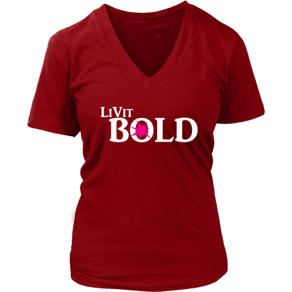 LiVit BOLD Women's V-Neck - Hot Pink Burst - 6 Colors - LiVit BOLD