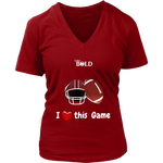 LiVit BOLD District Women's V-Neck Shirt - I Heart this Game - Football - LiVit BOLD