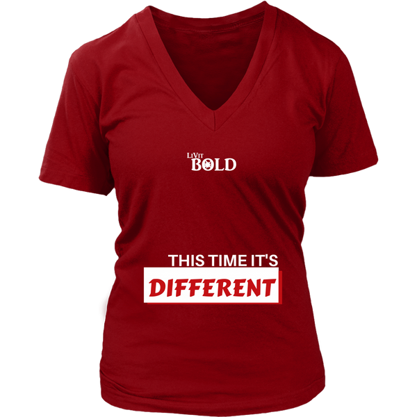 LiVit BOLD District Women's V-Neck Shirt - This time it's different - LiVit BOLD