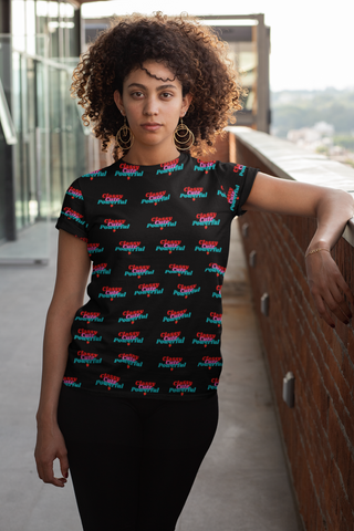 Classy, Cute & Powerful All-Over Print Women's T-Shirt (Black)