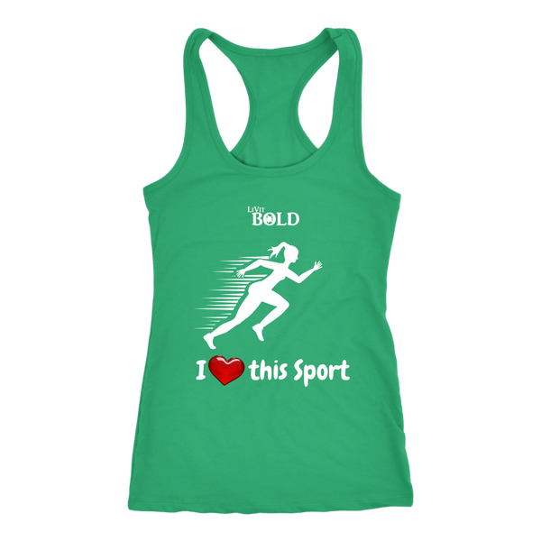 LiVit BOLD Next Level Racerback Tank - I Heart this Sport - Track & Field - LiVit BOLD