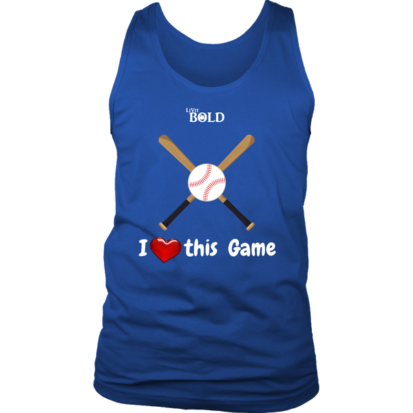 LiVit BOLD District Men's Tank - I Heart this Game - Baseball - LiVit BOLD