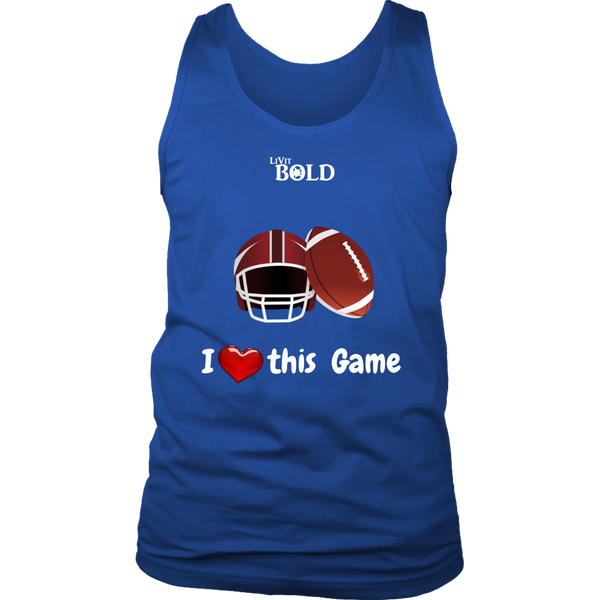 LiVit BOLD District Men's Tank - I Heart this Game - Football - LiVit BOLD