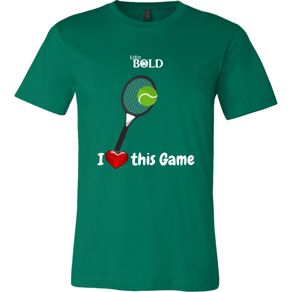 LiVit BOLD Canvas Men's Shirt - I Heart This Game - Tennis - LiVit BOLD