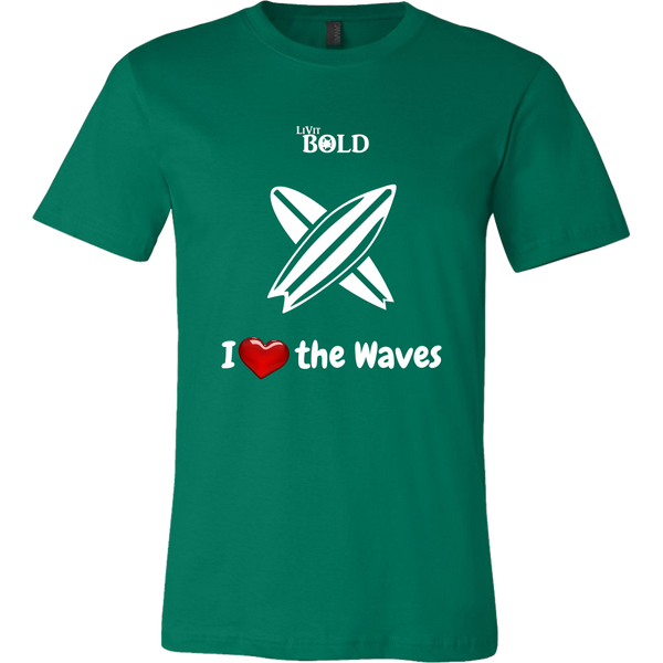 LiVit BOLD Canvas Men's Shirt - I Heart the Waves - Surfing - LiVit BOLD